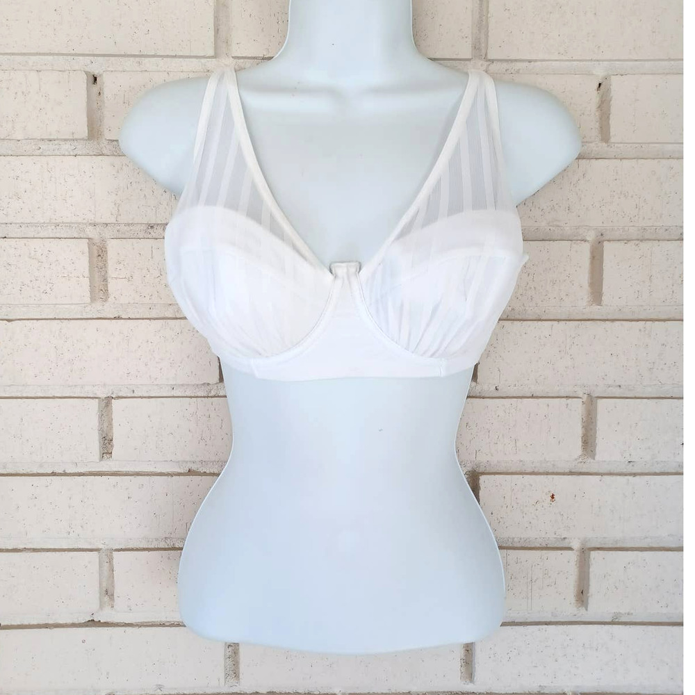 Asos Swim White Mesh Retro Bikini Top